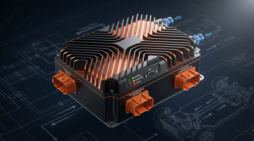 Thermal close-up of PPU finned heatsink and switching stage during load testing.